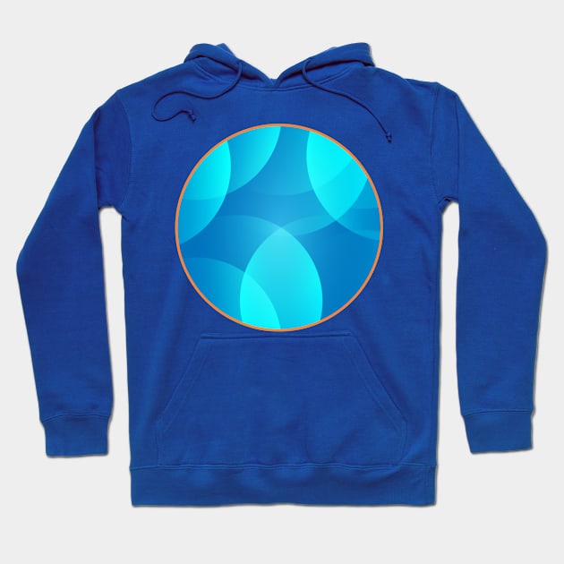 Sky Blue Abstract Circle Hoodie by Lebihanto